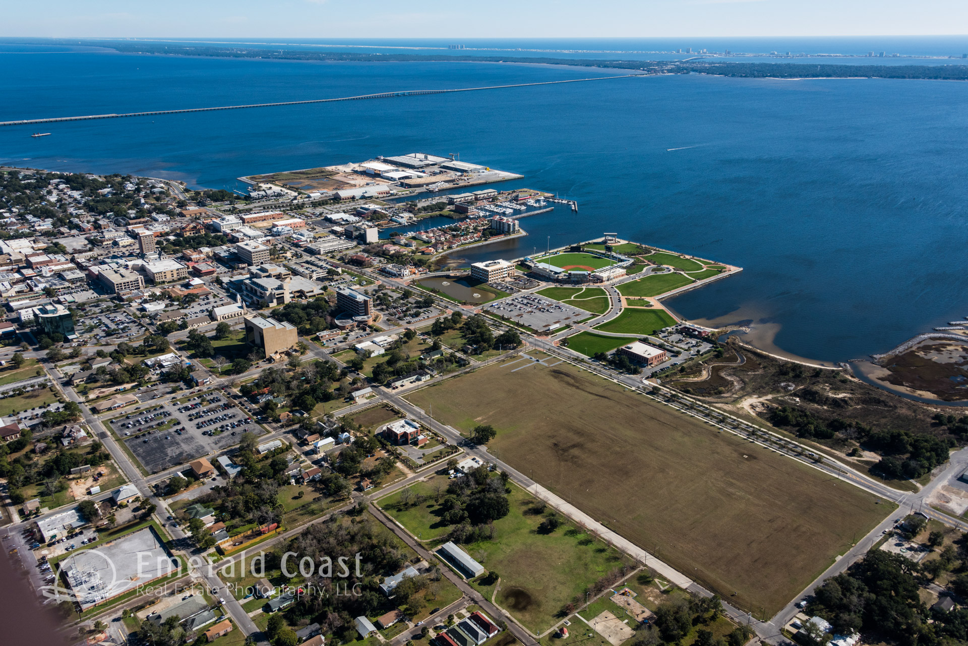 Aerial photo of the port of Pensacola