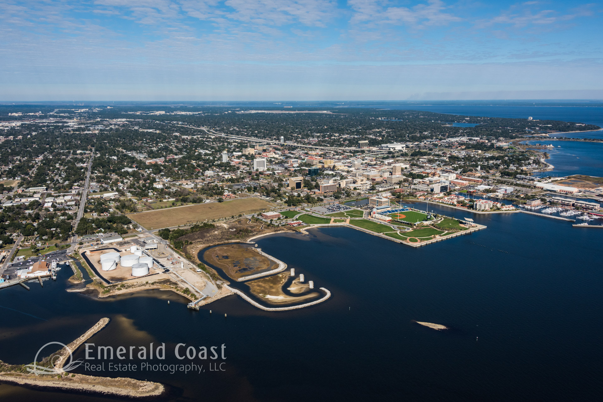 Aerial photo of the port of Pensacola